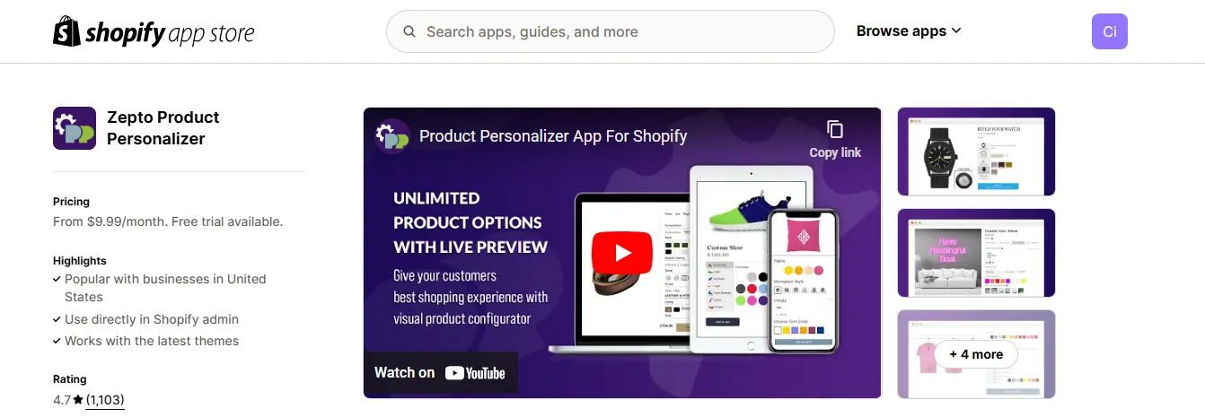 4. Zepto Product Personalizer